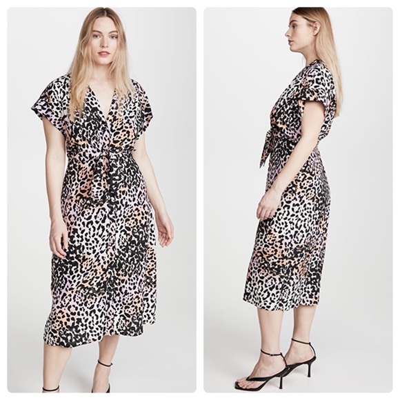 Veronica Beard Amani Dress Lilac Multi Leopard Animal Pastel Size 6 - Picture 12 of 12